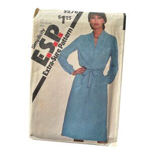 80s Simplicity 5278 ESP Misses Pullover Dress Pattern Sizes 10 12 14 Vintage CUT